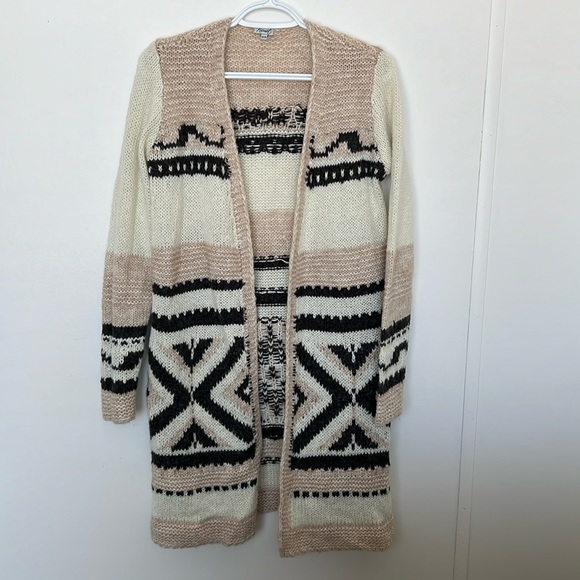 Kismet Long Knit Cardigan Tan Multicolour Neutral XS - Picture 1 of 4